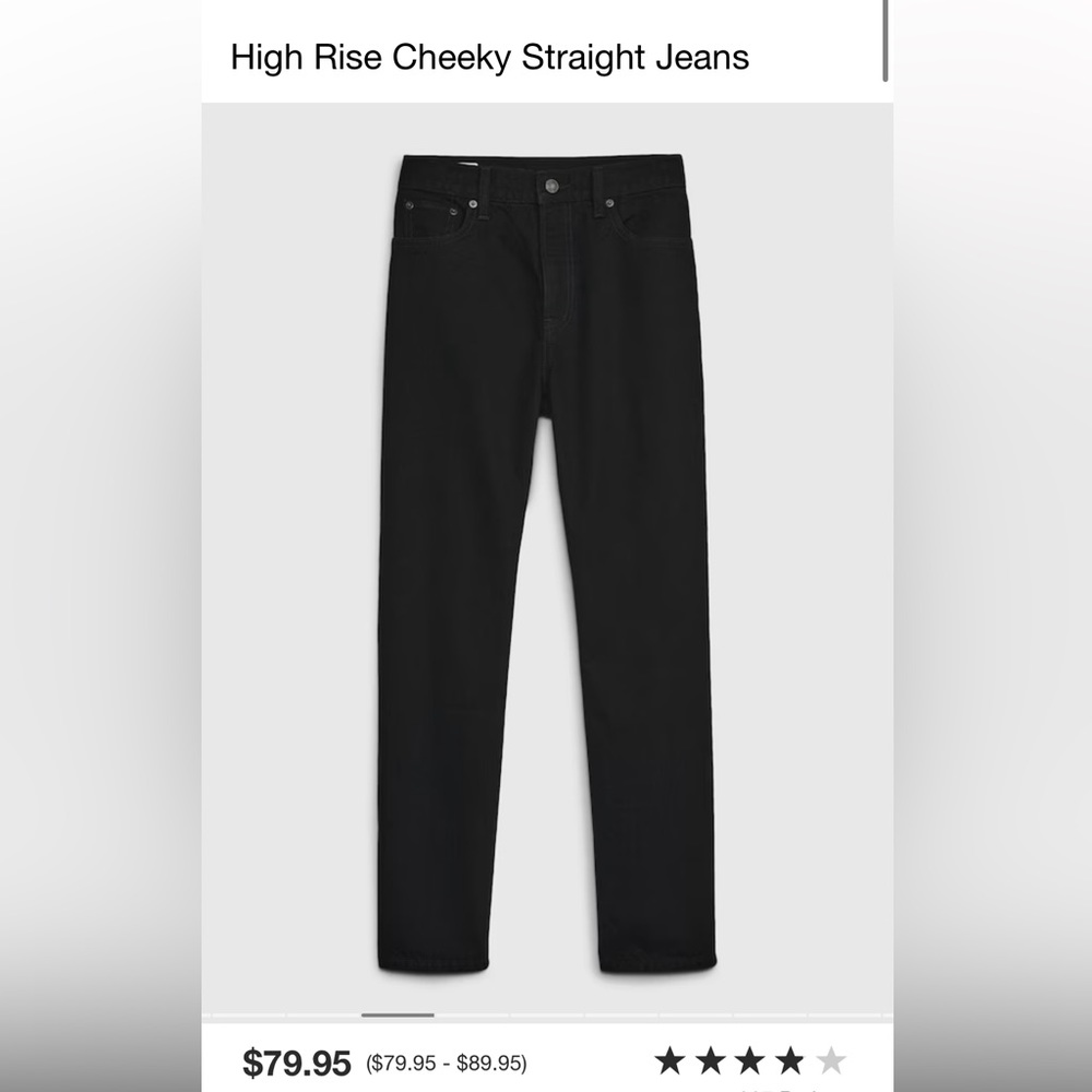 Gap Black High Rise Cheeky Straight Jeans